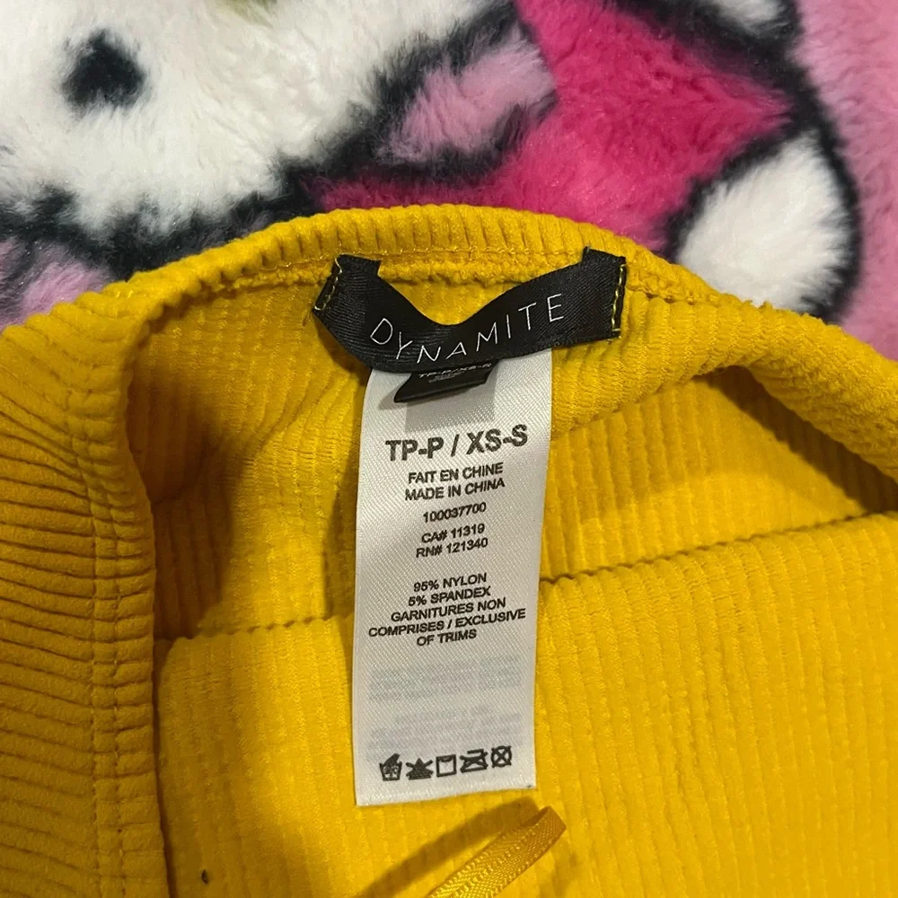 Dynamite Vibrant Yellow Ribbed Top - Picture 2 of 2
